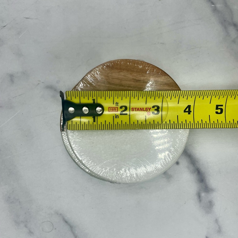 Set of 4 marble & wood coasters - Picture 4 of 9
